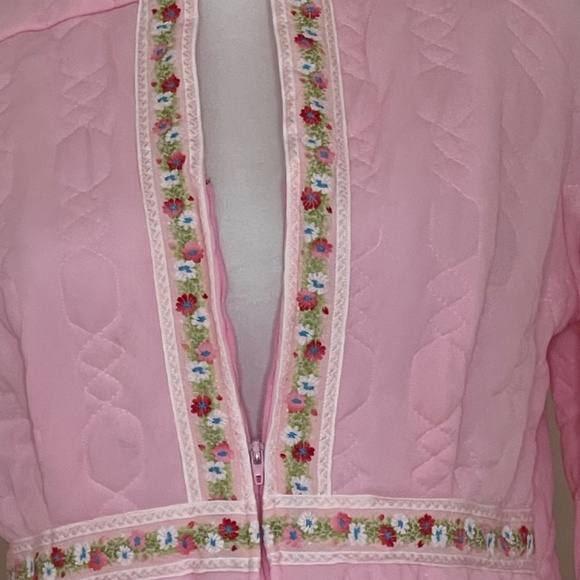Vintage Vassarette 1950’s - 1960’s Quilted Housecoat Embroidered Size Medium - Picture 3 of 7